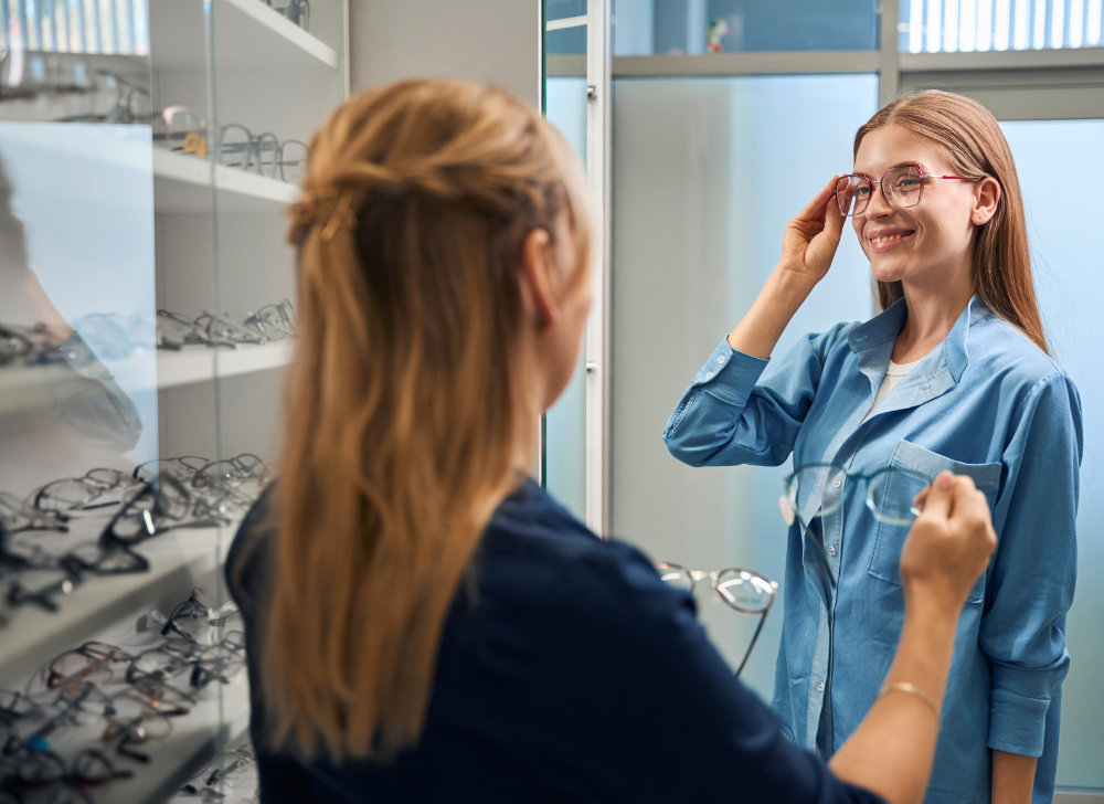 Woman with glasses